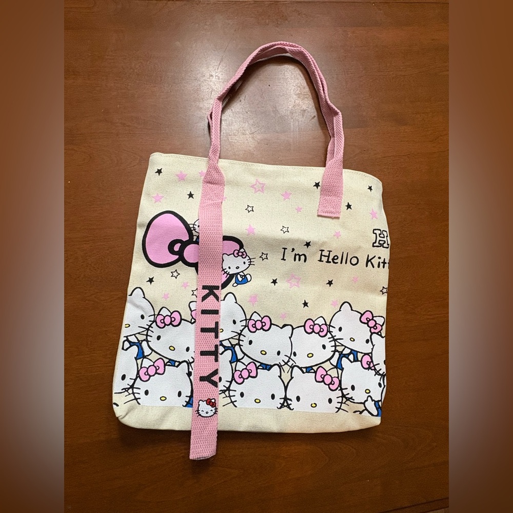 Hello Kitty Cream and Pink Tote Bag